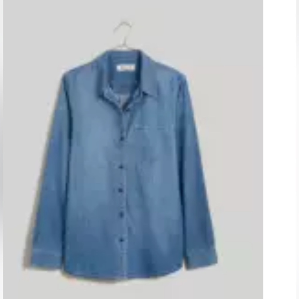 denim button up shirt in nielsen wash